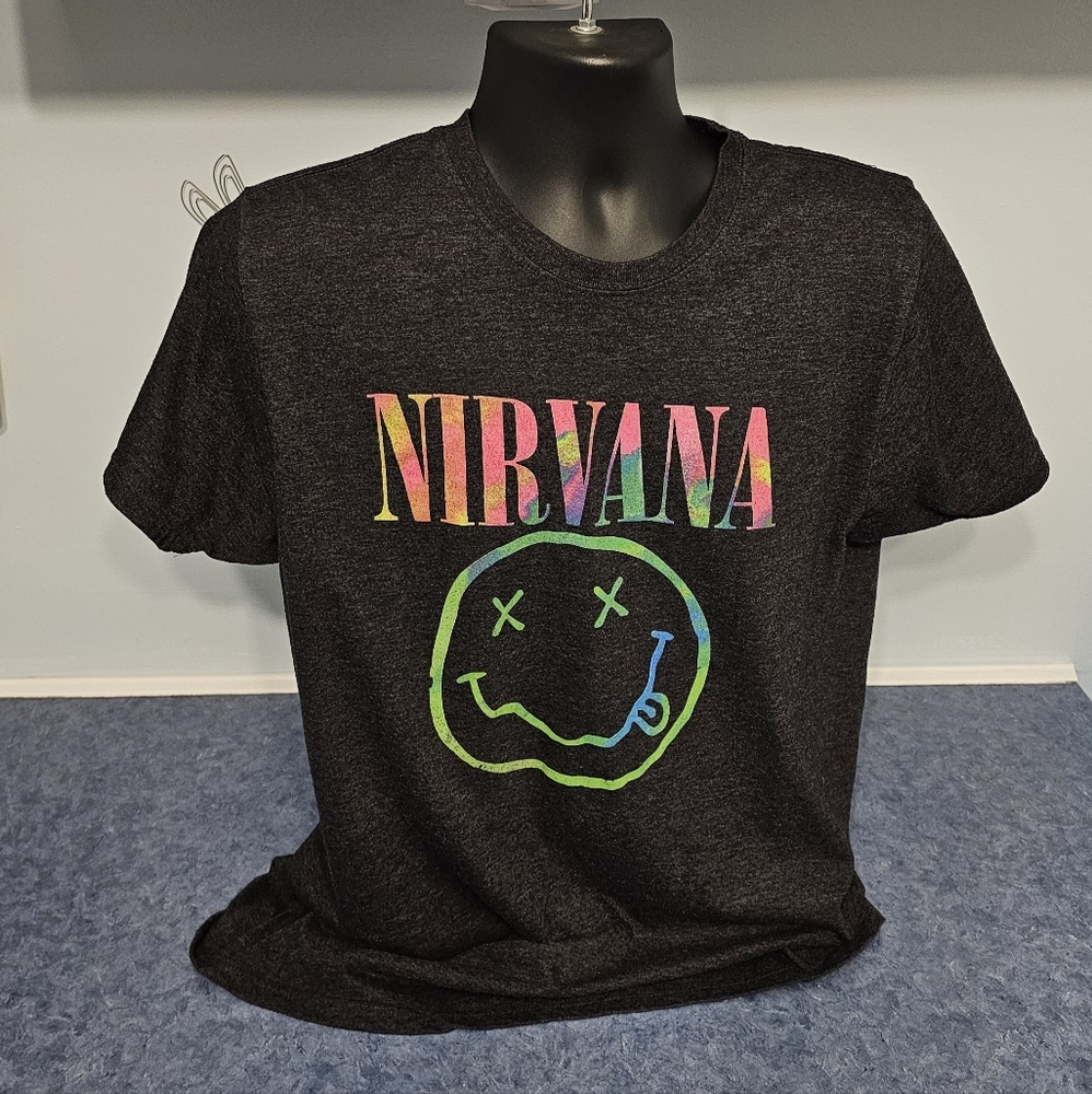 Nirvana Tie Dye Smiley Face T - Size L